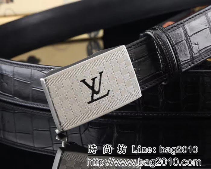 路易威登LV 進口鱷魚皮 鋼材質五金件 高端男士皮帶 LHG1719